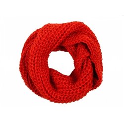 écharpe tube façon tricot orange