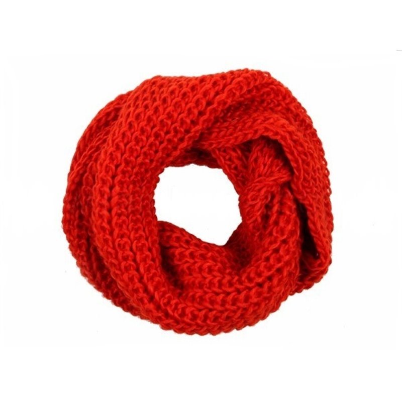 écharpe tube façon tricot orange