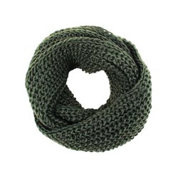 écharpe tube façon tricot vert fonce