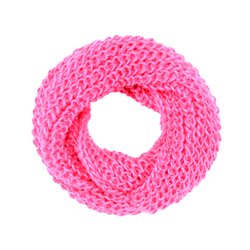 écharpe tube façon tricot rose