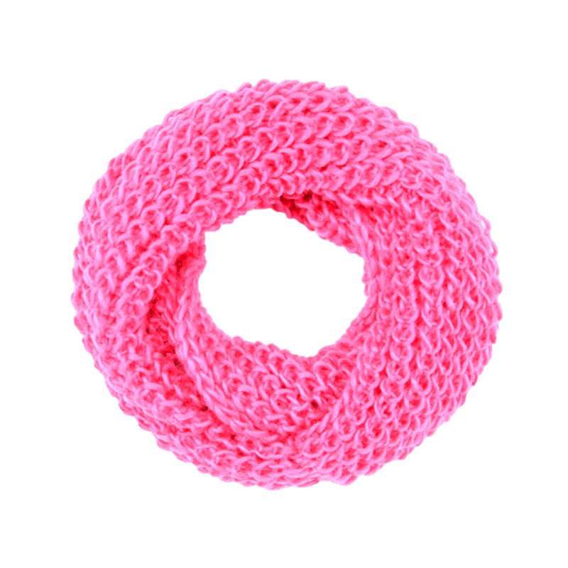 écharpe tube façon tricot rose