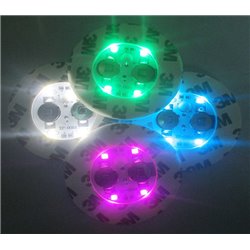 lot de 4 pastilles lumineuses sous verre 4 led's blanc