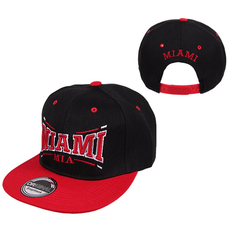 casquette snapback miami noir & rouge