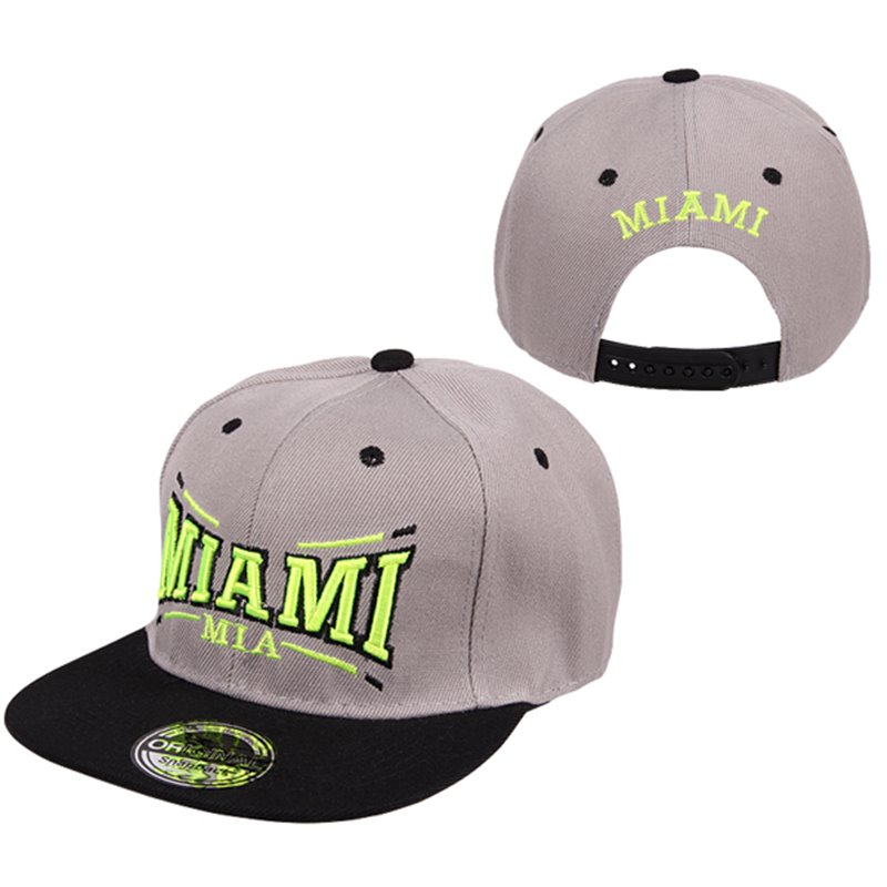 casquette snapback miami gris & noir