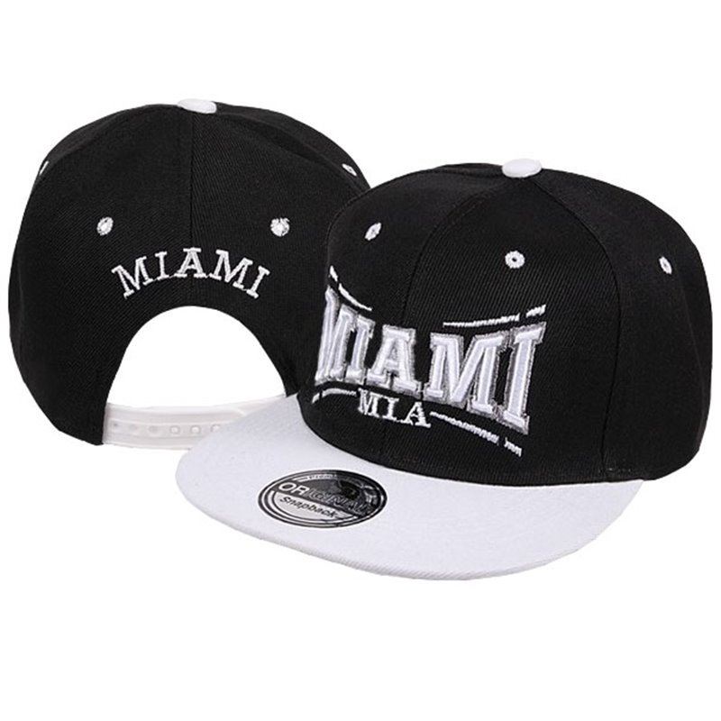 casquette snapback miami noir & blanc