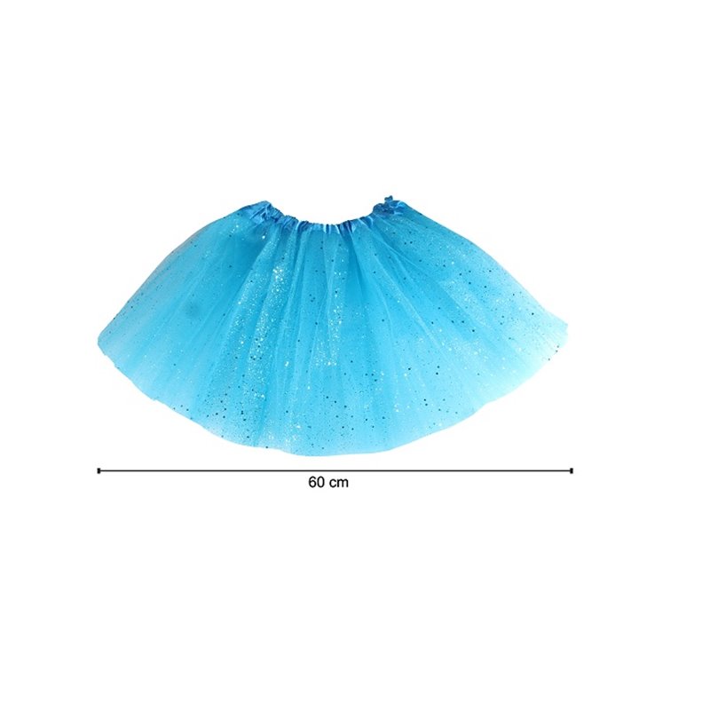 jupe en tulle tutu bleu clair à paillettes adulte 60cm