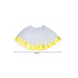 jupe en tulle tutu blanc avec bandeau jaune adulte 60cm