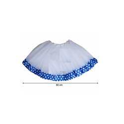 jupe en tulle tutu blanc avec bandeau bleu adulte 60cm