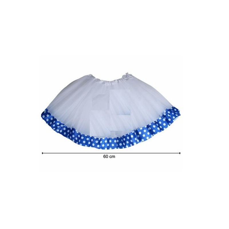 jupe en tulle tutu blanc avec bandeau bleu adulte 60cm