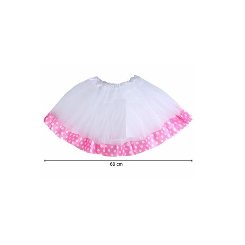 jupe en tulle tutu blanc avec bandeau rose adulte 60cm