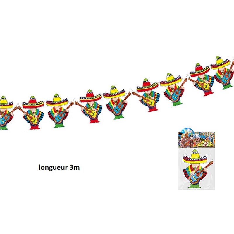 guirlande motifs "mariachi" avec guitare 3m