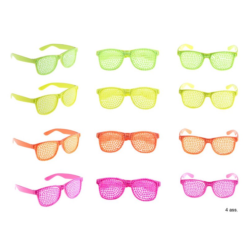 lunettes perles néon fluo orange