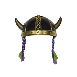 casque viking gaulois avec nattes luxe adulte