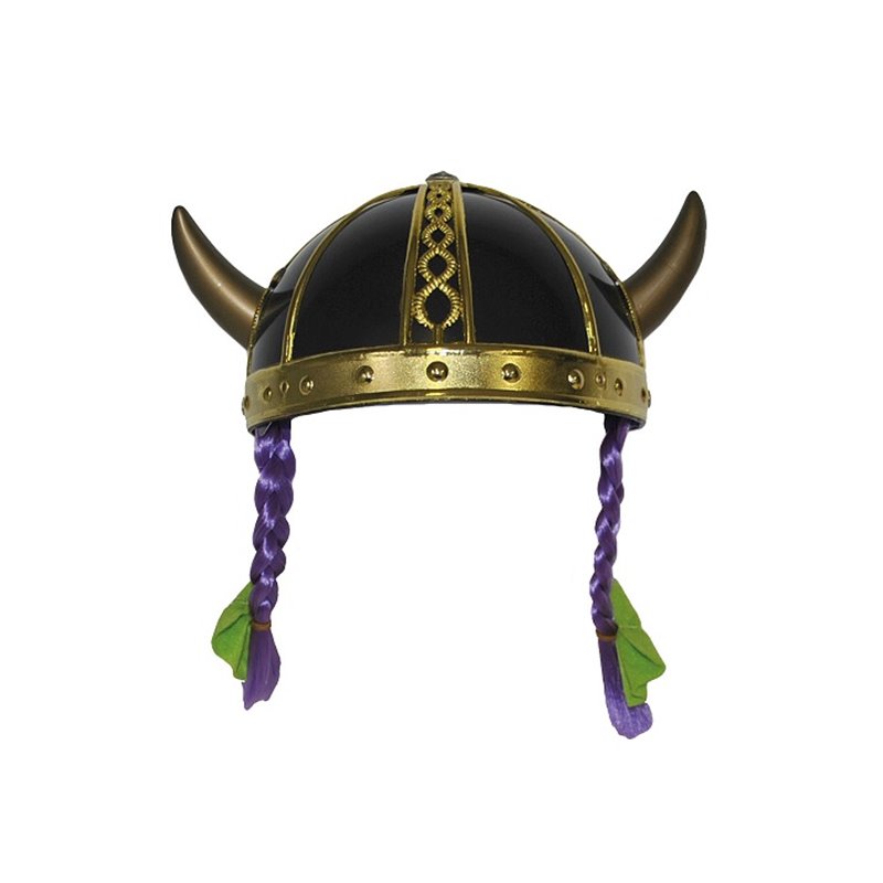 casque viking gaulois avec nattes luxe adulte