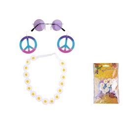 set accessoires hippie peace & love 4pcs