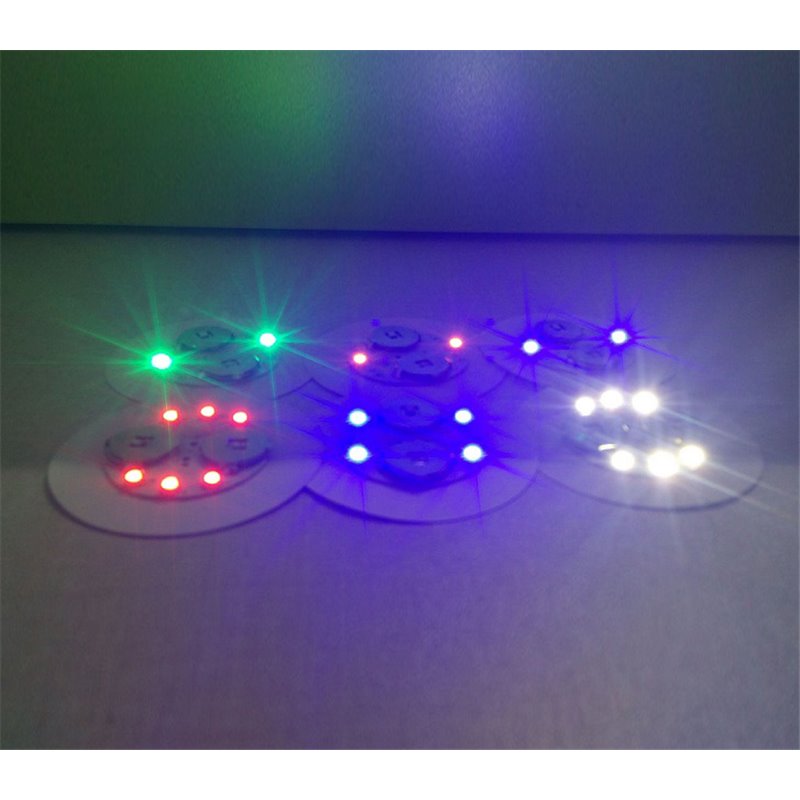 lot de 4 pastilles lumineuses sous bouteille 6 led's blanc