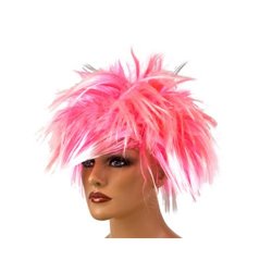 perruque cheveux ébouriffés rose