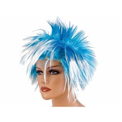 perruque cheveux ébouriffés bleu