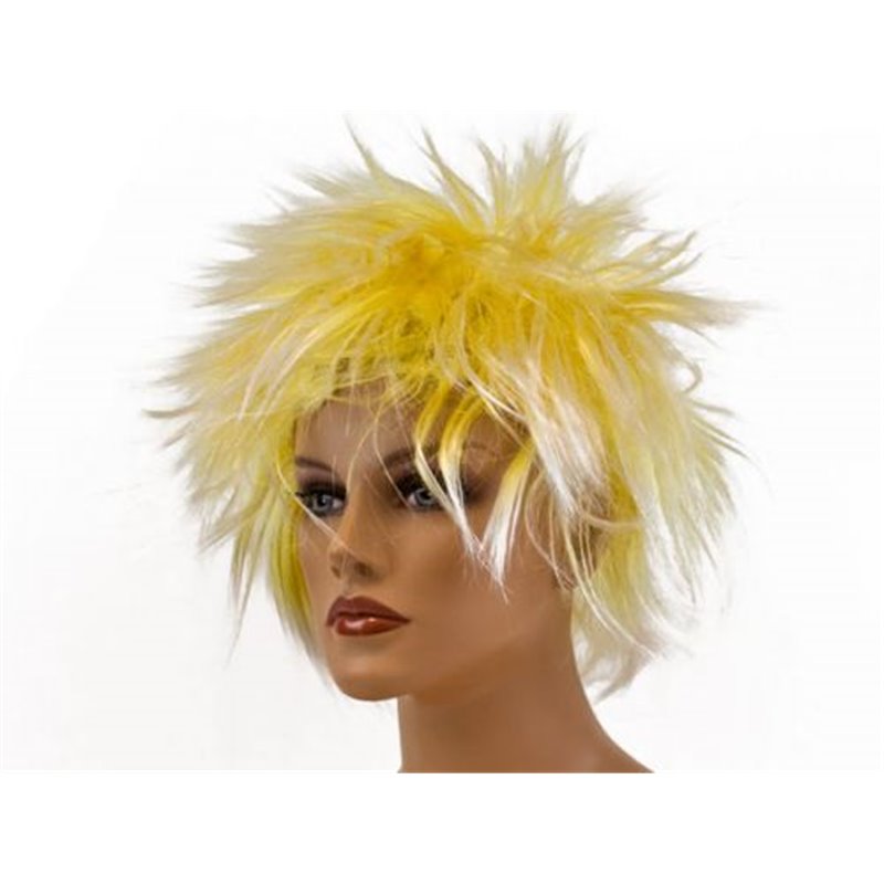 perruque cheveux ébouriffés jaune