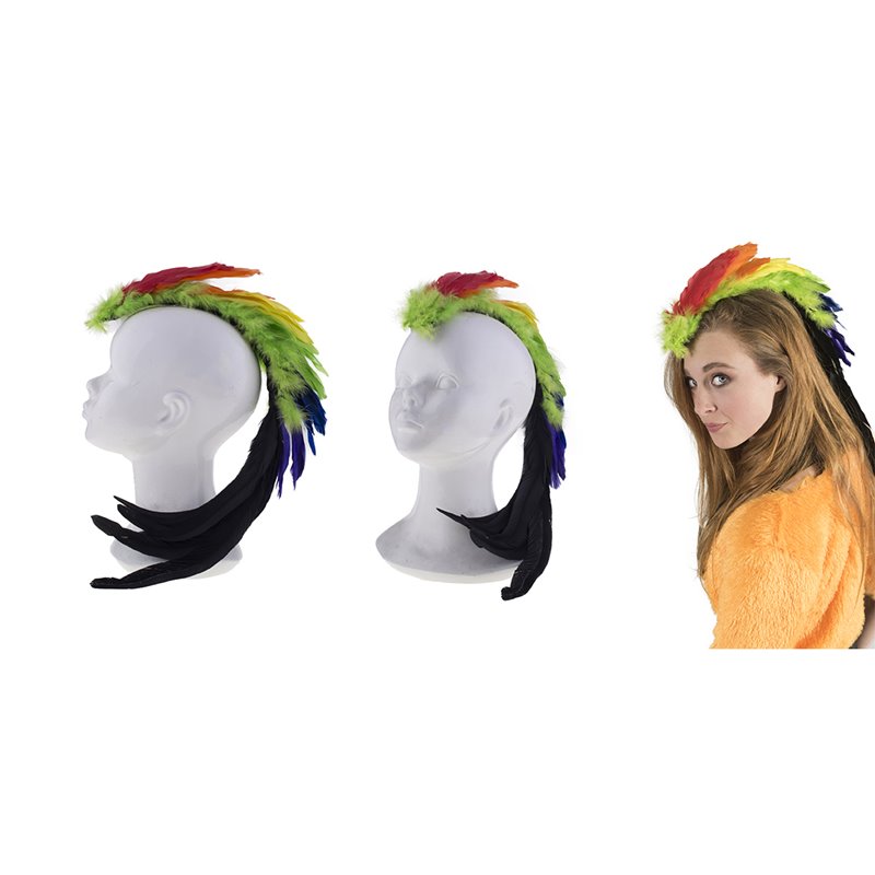 clip cheveux grandes plumes rainbow