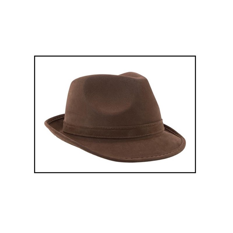 chapeau tribly imitation cuir marron