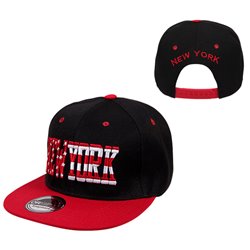 casquette snapback new york rouge & noir