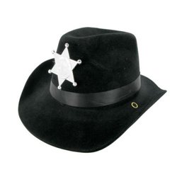 chapeau cowboy noir avec étoile mix enfant