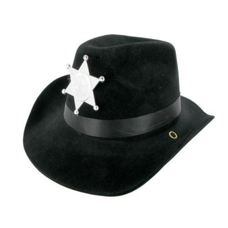 chapeau cowboy noir avec étoile mix enfant