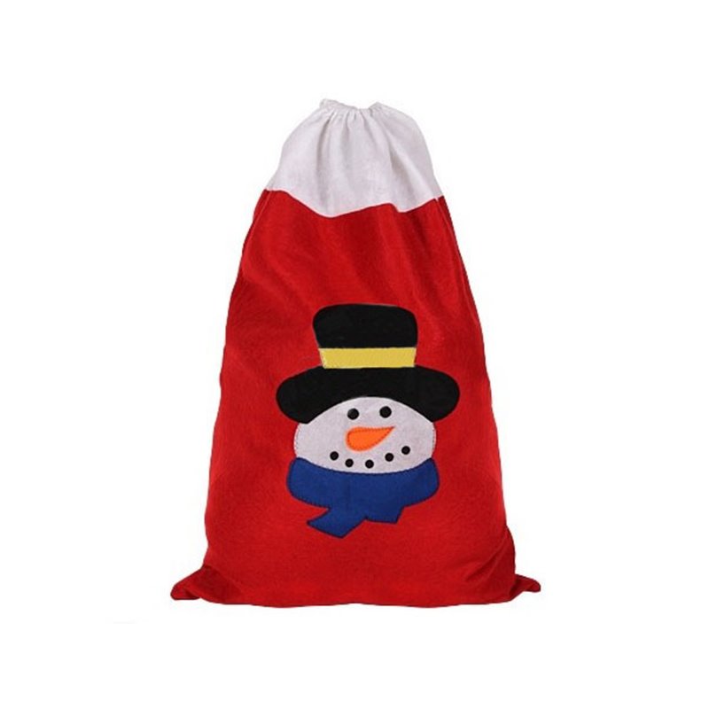 sac de père noël rouge feutrine 50x70cm avec motif couleur