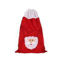 sac de père noël rouge feutrine 50x70cm avec motif