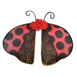 ailes de coccinelle avec antennes rouge à pois noir 50cm