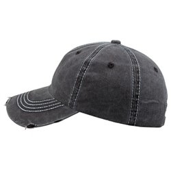 casquette coton rétro vintage unie noir