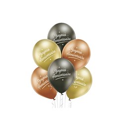 lot de 6 ballons de fête motif joyeux anniversaire mix i 30cm