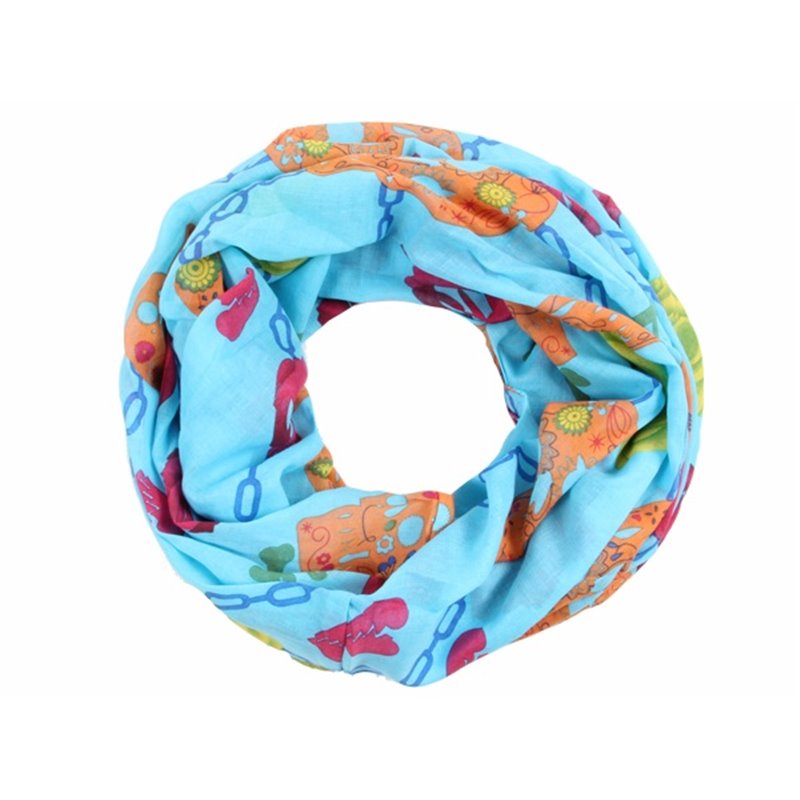 foulard tube grand modèle bleu turquoise