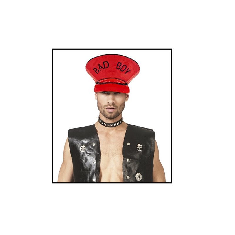 casquette géante motif "bad boy" rouge adulte