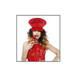 casquette géante motif "bad girl" rouge adulte