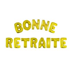 kit ballons aluminium "bonne retraite" or 13pcs 41cm