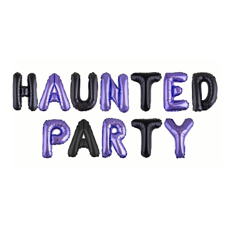 kit ballons aluminium "haunted party" bicolore 12pcs 41cm