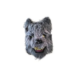 masque coque de loup gris avec fourrure adulte