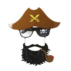 lunettes pirate avec barbe et chapeau