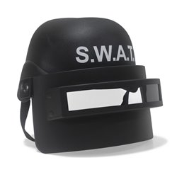 casque de policier "swat" noir avec visière enfant