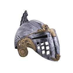 casque de gladiateur romain argent avec visière adulte