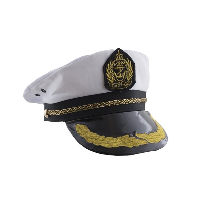 casquette de capitaine à ornements et écusson adulte