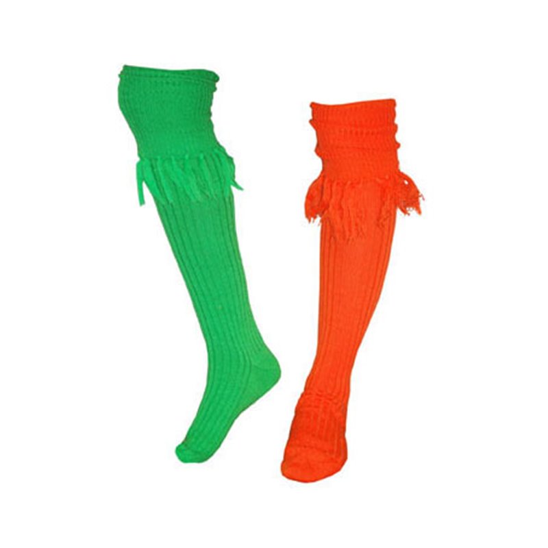 paire de chaussettes longues vert orange 80cm