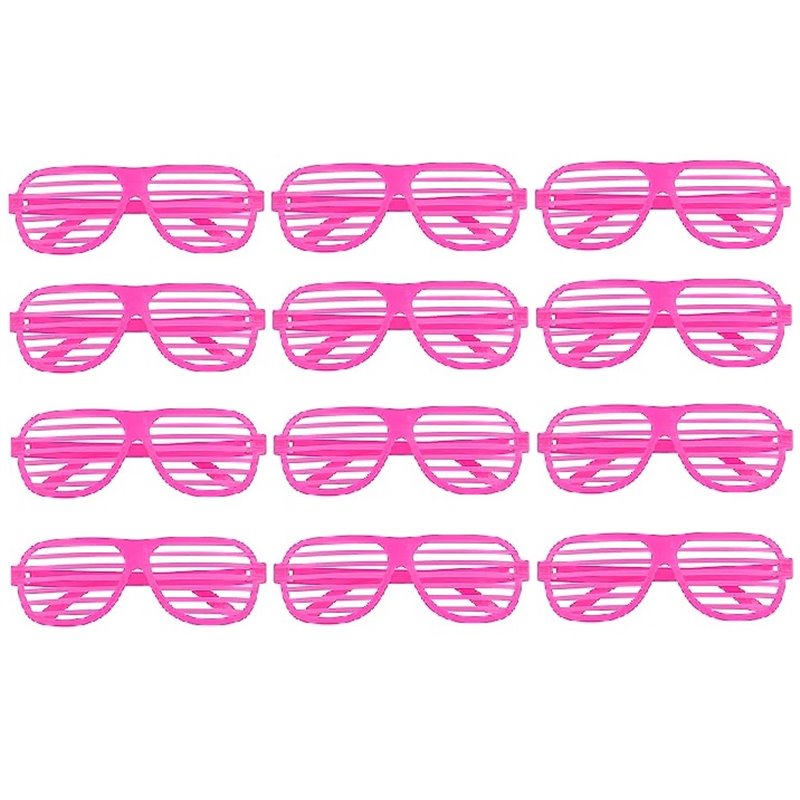 lot de 12 lunettes stores fluo rose