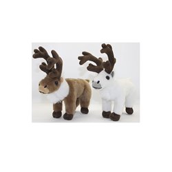 peluche élan avec grands bois blanc 24cm