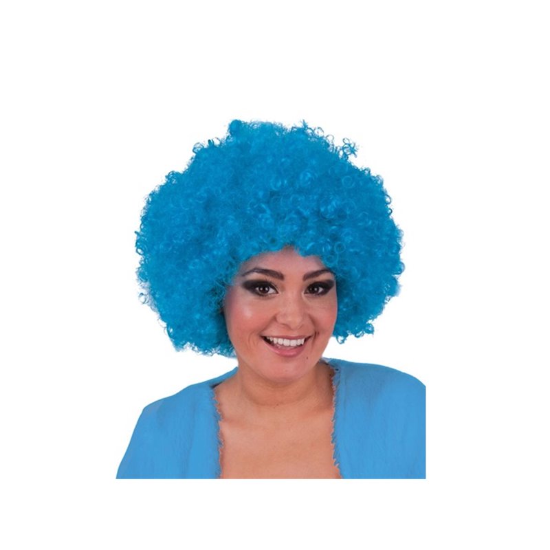 perruque hippy afro turquoise