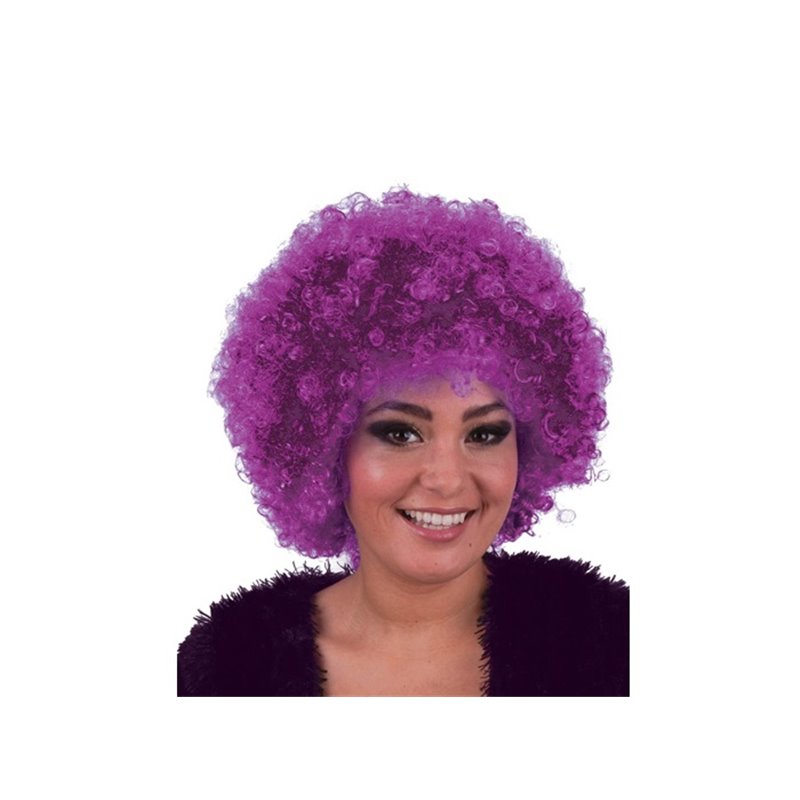 perruque hippy afro mauve