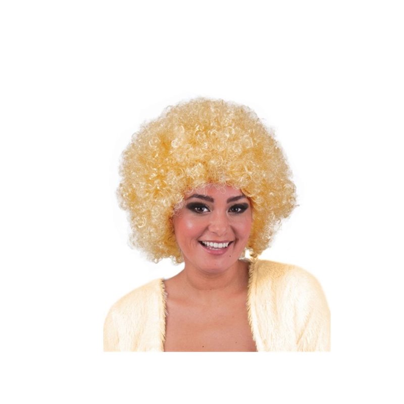 perruque hippy afro blond