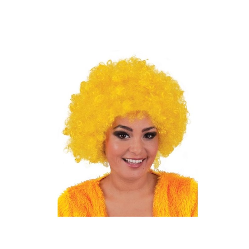 perruque hippy afro jaune